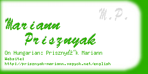 mariann prisznyak business card